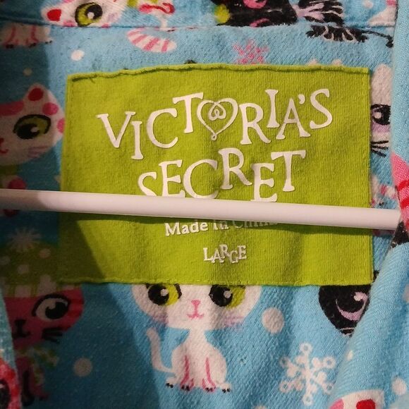 Victoria's Secret kitty cat 2 pc pajama pj set Sz L EUC - Picture 5 of 11